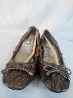 NEW Womens SOFT STYLE HUSH PUPPIES Ballet Shoes FLATS Vegan  GOLD 6.5 W