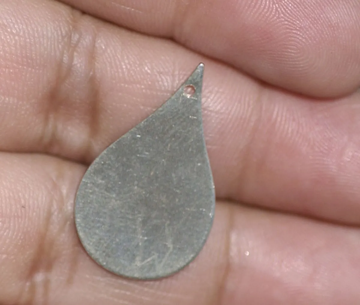 Nickel Silver Pointed Teardrop with Hole Blank Shape for Stamping Texturing Soldering Blanks Polished