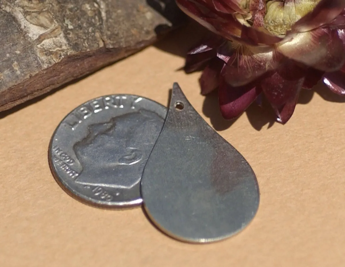 Nickel Silver Pointed Teardrop with Hole Blank Shape for Stamping Texturing Soldering Blanks Polished