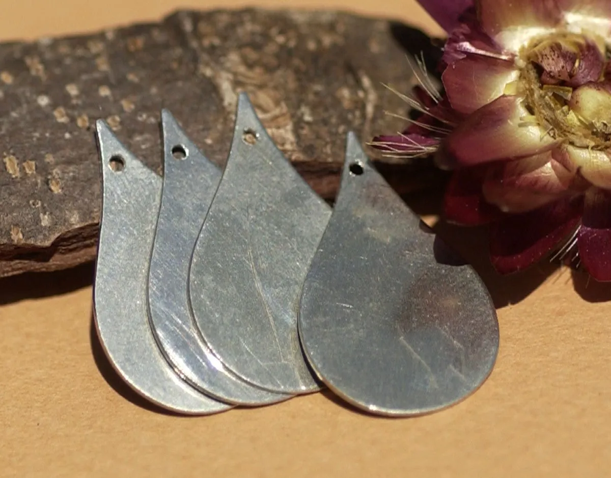 Nickel Silver Pointed Teardrop with Hole Blank Shape for Stamping Texturing Soldering Blanks Polished