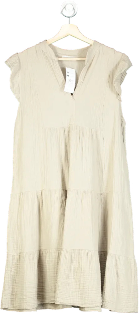 No1 George Street Beige Sleeveless Tiered Dress