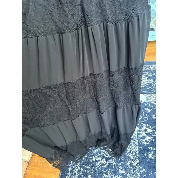 NWT Ali &amp; Jay Women’s Black Lace Panel Maxi Dress Sz. S