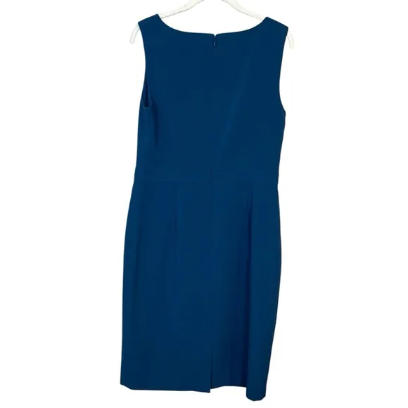 NWT Talbots Teal Blue Sheath Dress sz 8 Keyhole Jewel Neck Wedding Cocktail Chic