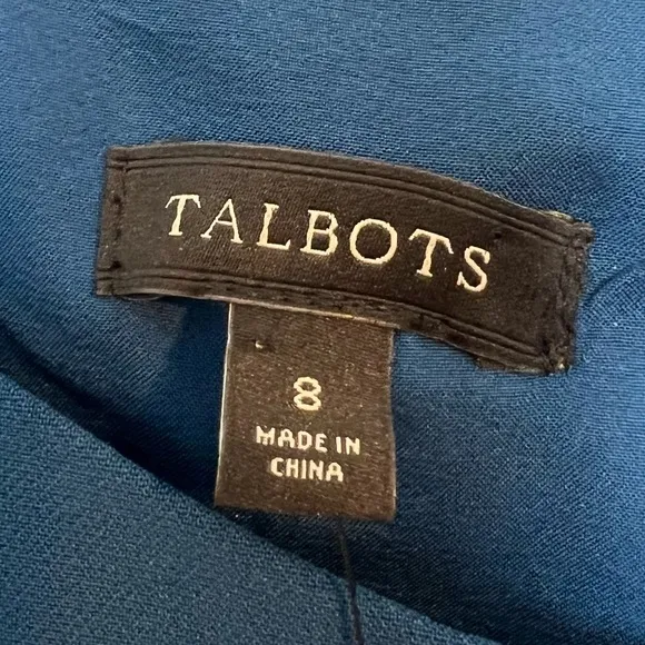 NWT Talbots Teal Blue Sheath Dress sz 8 Keyhole Jewel Neck Wedding Cocktail Chic