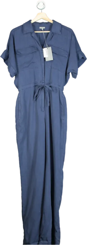 Oliver Bonas Navy Shortsleeve Turnback Cuff Jumpsuit UK 8