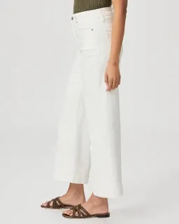 Paige- Anessa Light Ecru High Waist Ankle Wide Leg