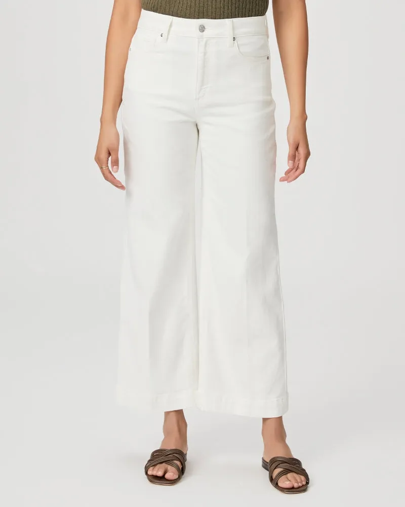 Paige- Anessa Light Ecru High Waist Ankle Wide Leg