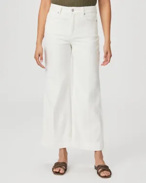 Paige- Anessa Light Ecru High Waist Ankle Wide Leg