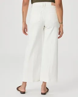 Paige- Anessa Light Ecru High Waist Ankle Wide Leg