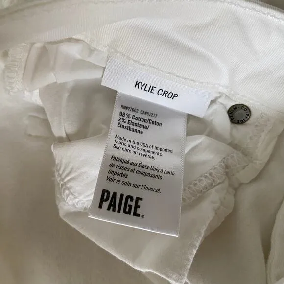 PAIGE Kylie Crop White Jeans