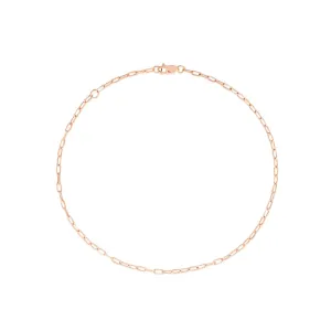 Paperclip Chain Anklet in Rose Gold