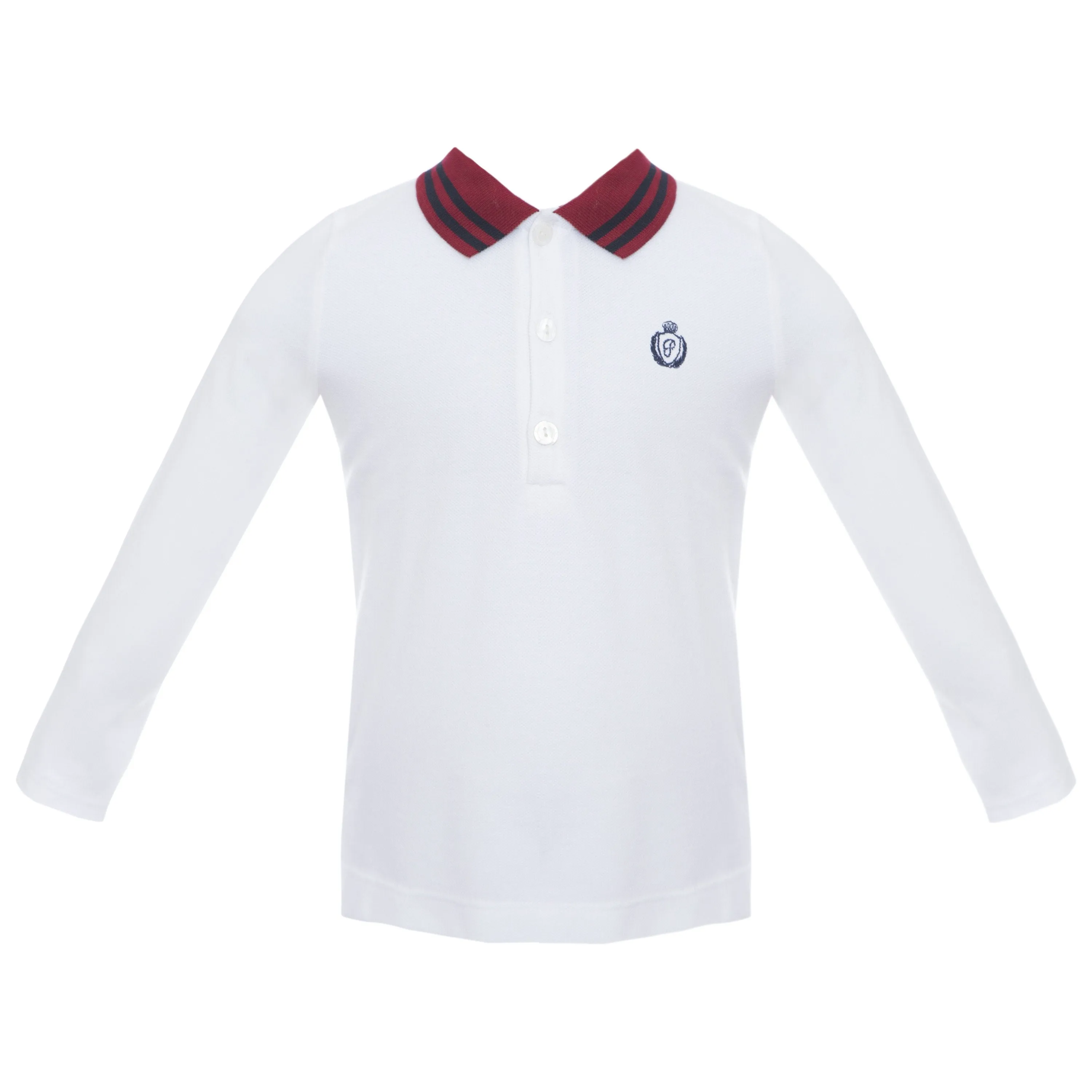 Patachou White Long Sleeved Polo Shirt