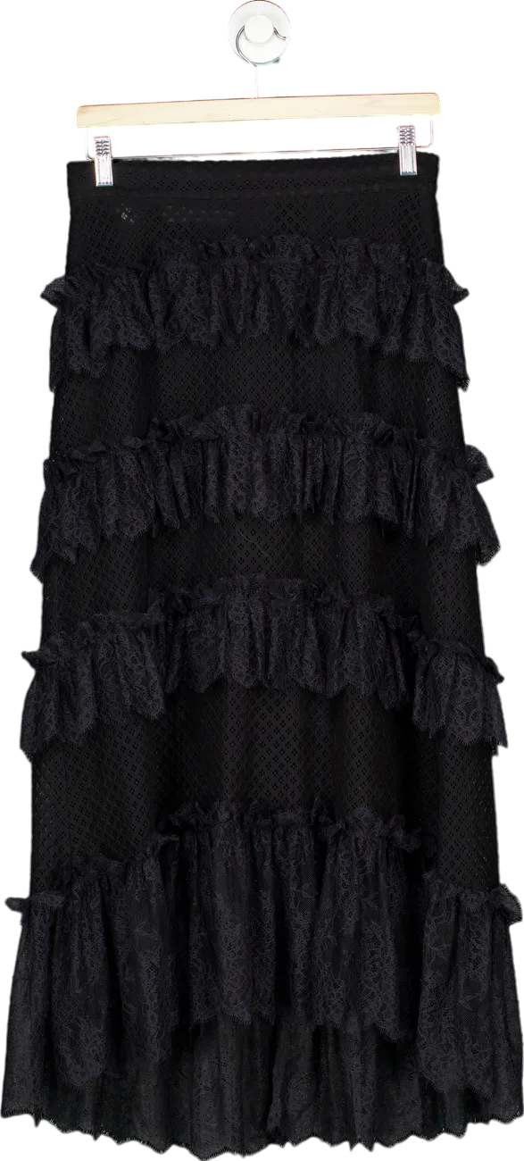 Philosophy di Lorenzo Serafini Black Lace Layered Skirt UK 8