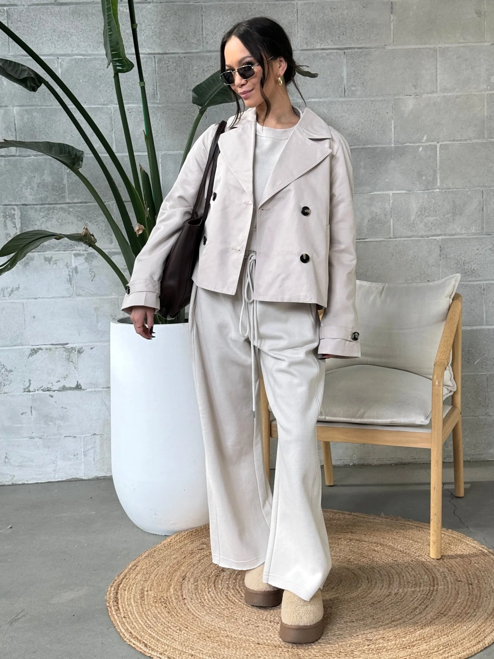 PIECES Scarlett Cropped Trench Coat