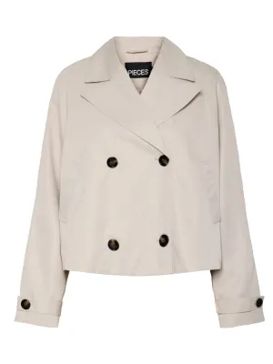 PIECES Scarlett Cropped Trench Coat