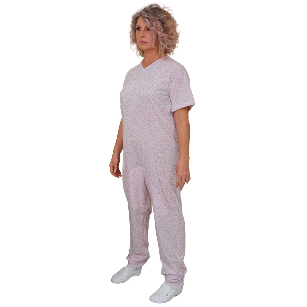 Pigiama Sanitario a manica corta con cerniere interno gamba misto cotone poliestere - 9008/4