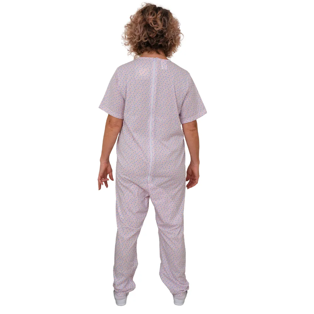 Pigiama Sanitario a manica corta con cerniere interno gamba misto cotone poliestere - 9008/4