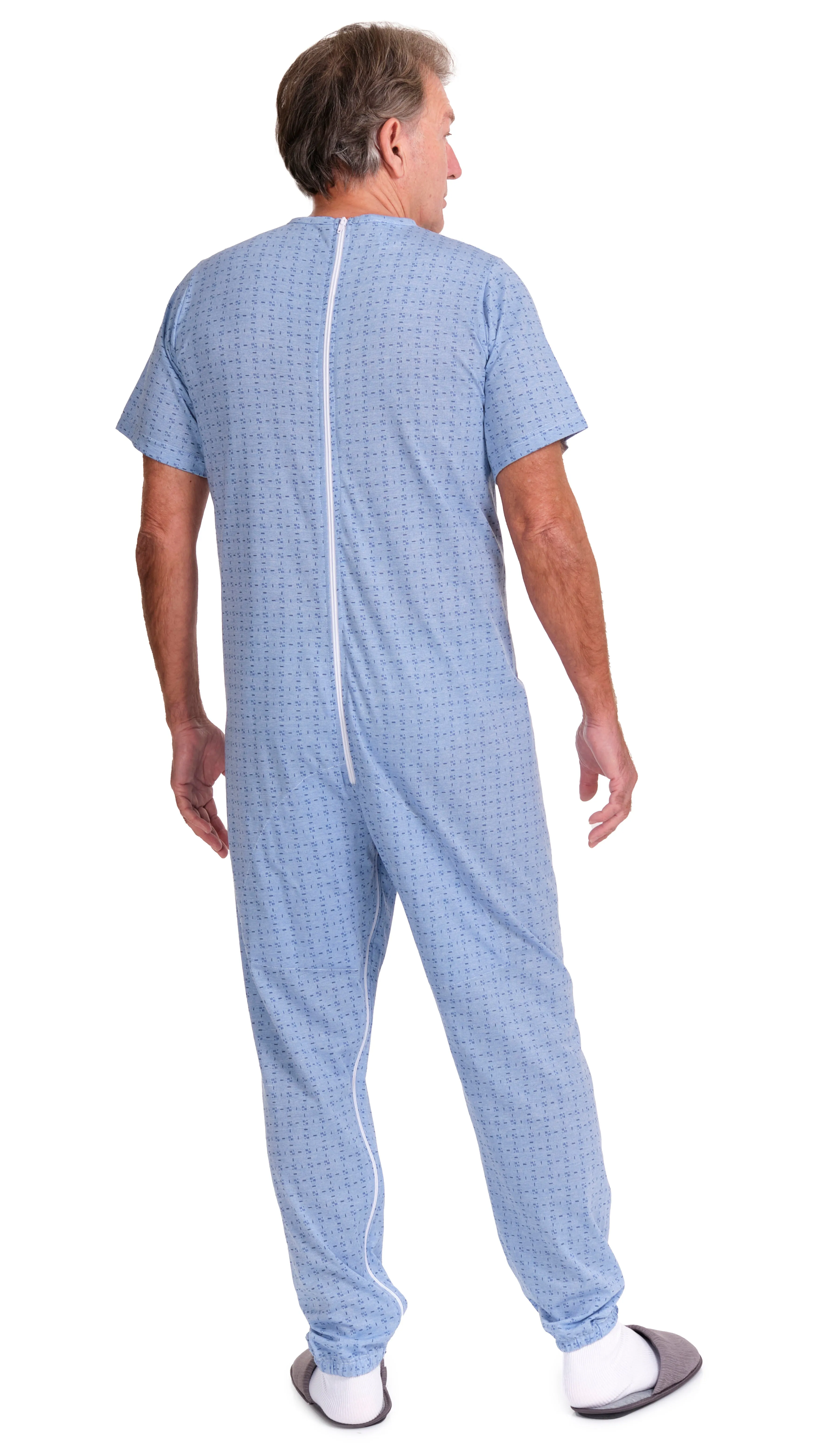 Pigiama Sanitario a manica corta con cerniere interno gamba misto cotone poliestere - 9008/4