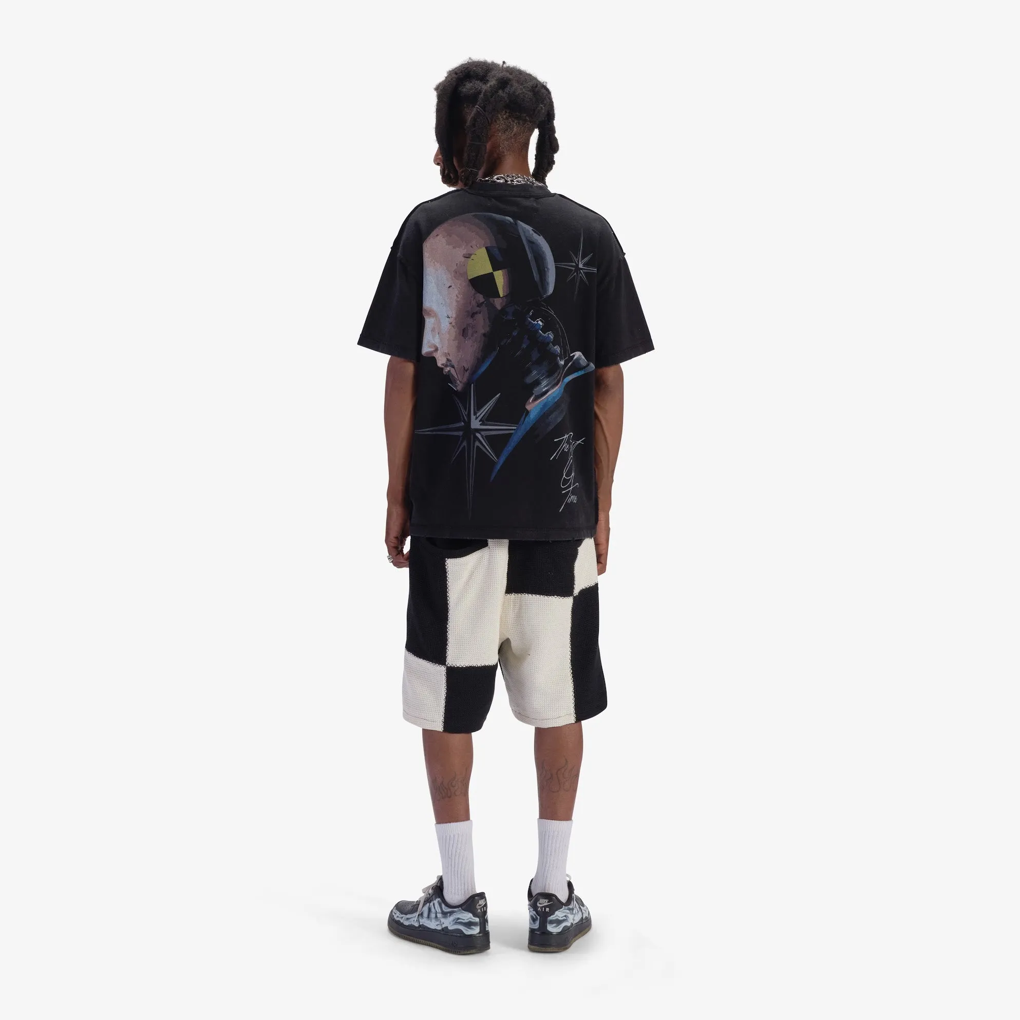"Dopamine" Knitted Shorts (black/cream)
