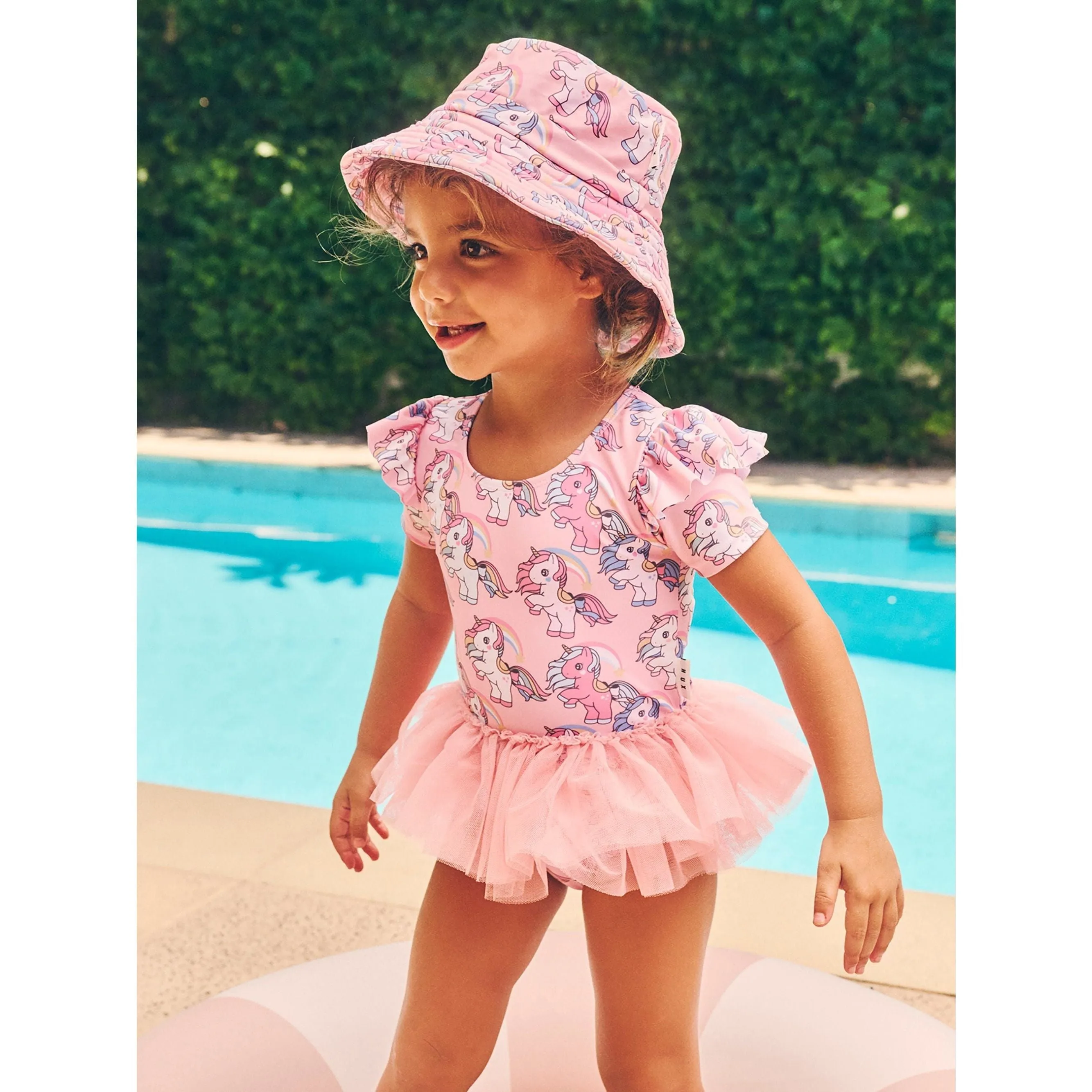 Rainbow Unicorn Frill Ballet Swimsuit