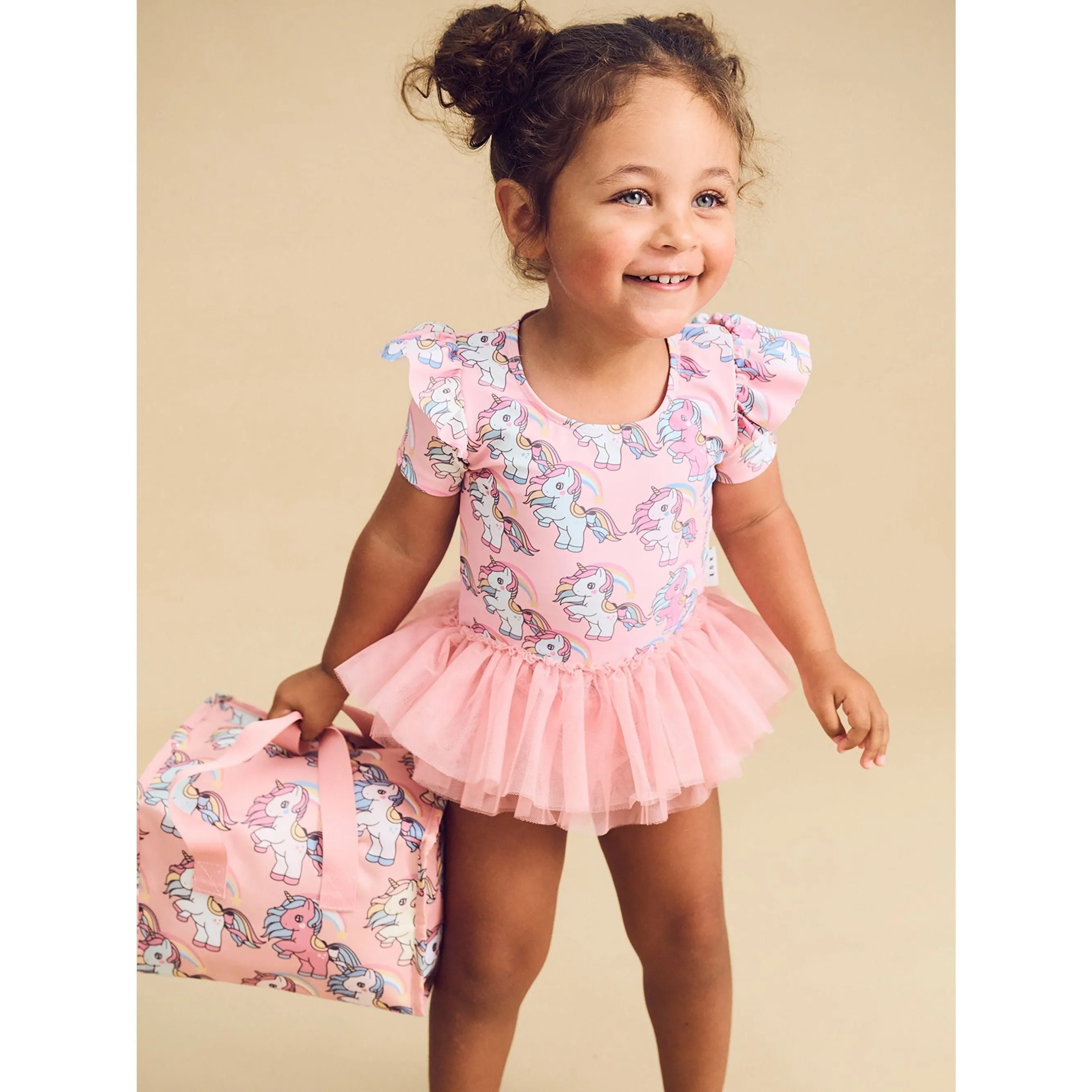 Rainbow Unicorn Frill Ballet Swimsuit