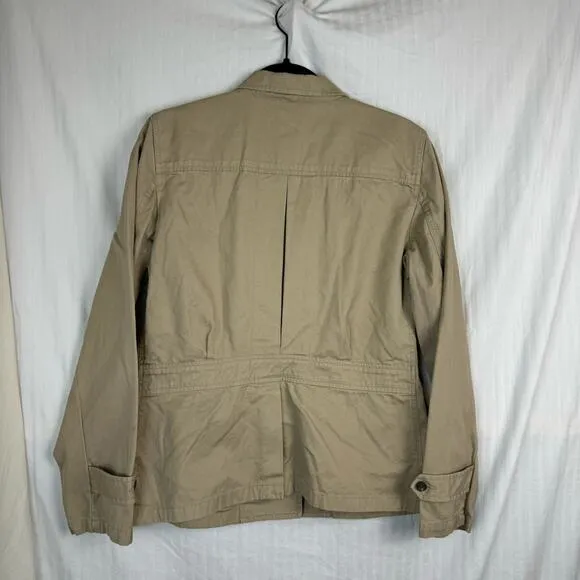Ralph Lauren Utility Jacket Women’s Size Large Cotton Stretch Pointed Collar