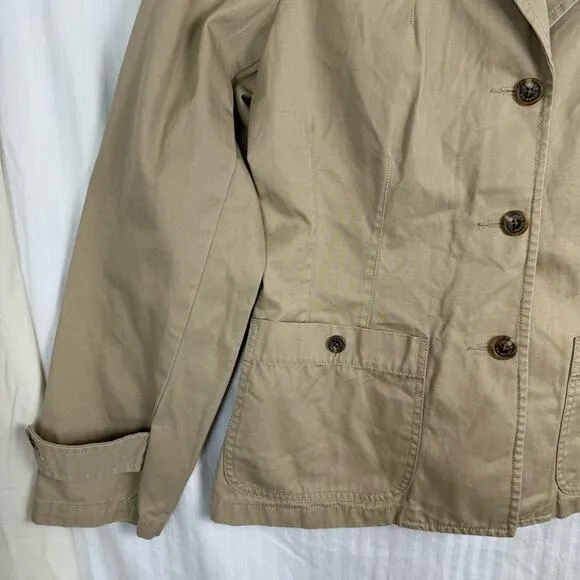Ralph Lauren Utility Jacket Women’s Size Large Cotton Stretch Pointed Collar