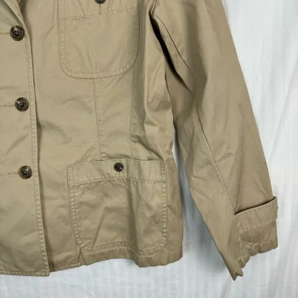 Ralph Lauren Utility Jacket Women’s Size Large Cotton Stretch Pointed Collar
