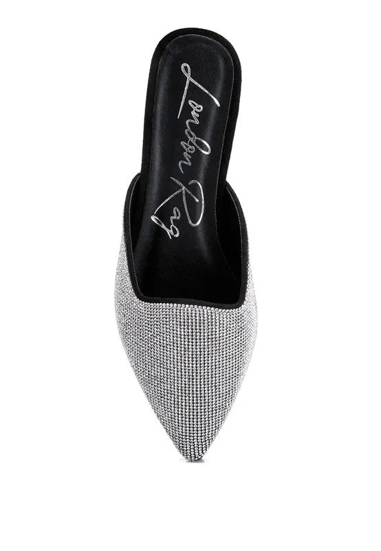 Rayen Rhinestones Embellished Mules Sandles
