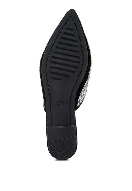 Rayen Rhinestones Embellished Mules Sandles