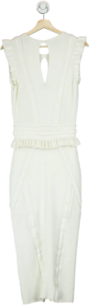Rebecca Vallance White Keyhole Sleeveless Dress UK 8
