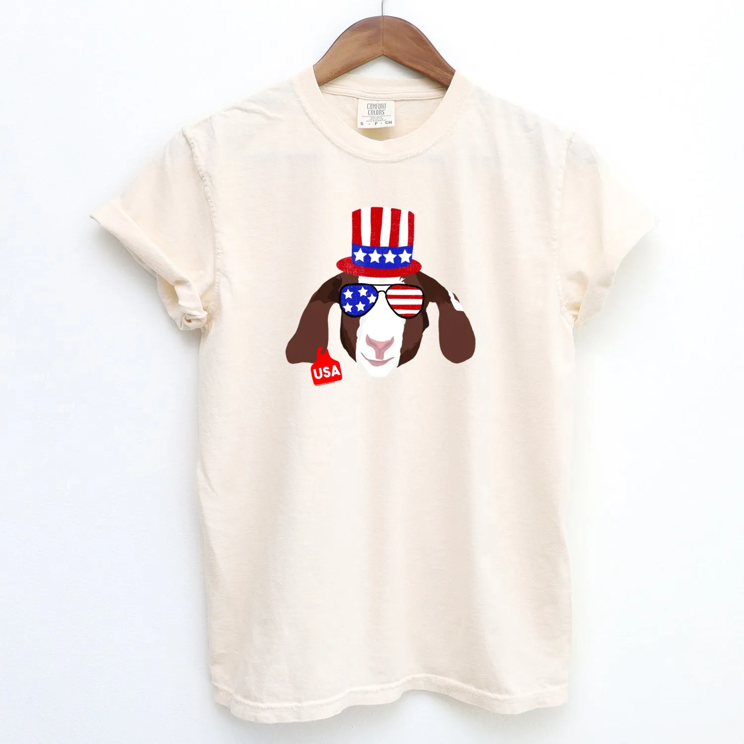 Red, White & Blue Goat ComfortWash/ComfortColor T-Shirt (S-4XL) - Multiple Colors!