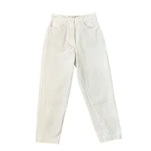 ROHE Womens Valentina Jeans White High Rise Straight Rigid Denim 2 Poland Ankle