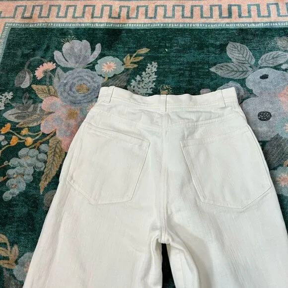 ROHE Womens Valentina Jeans White High Rise Straight Rigid Denim 2 Poland Ankle