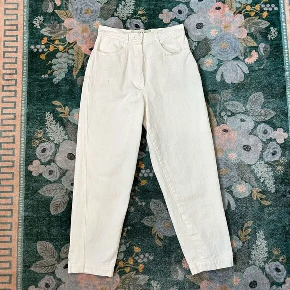 ROHE Womens Valentina Jeans White High Rise Straight Rigid Denim 2 Poland Ankle