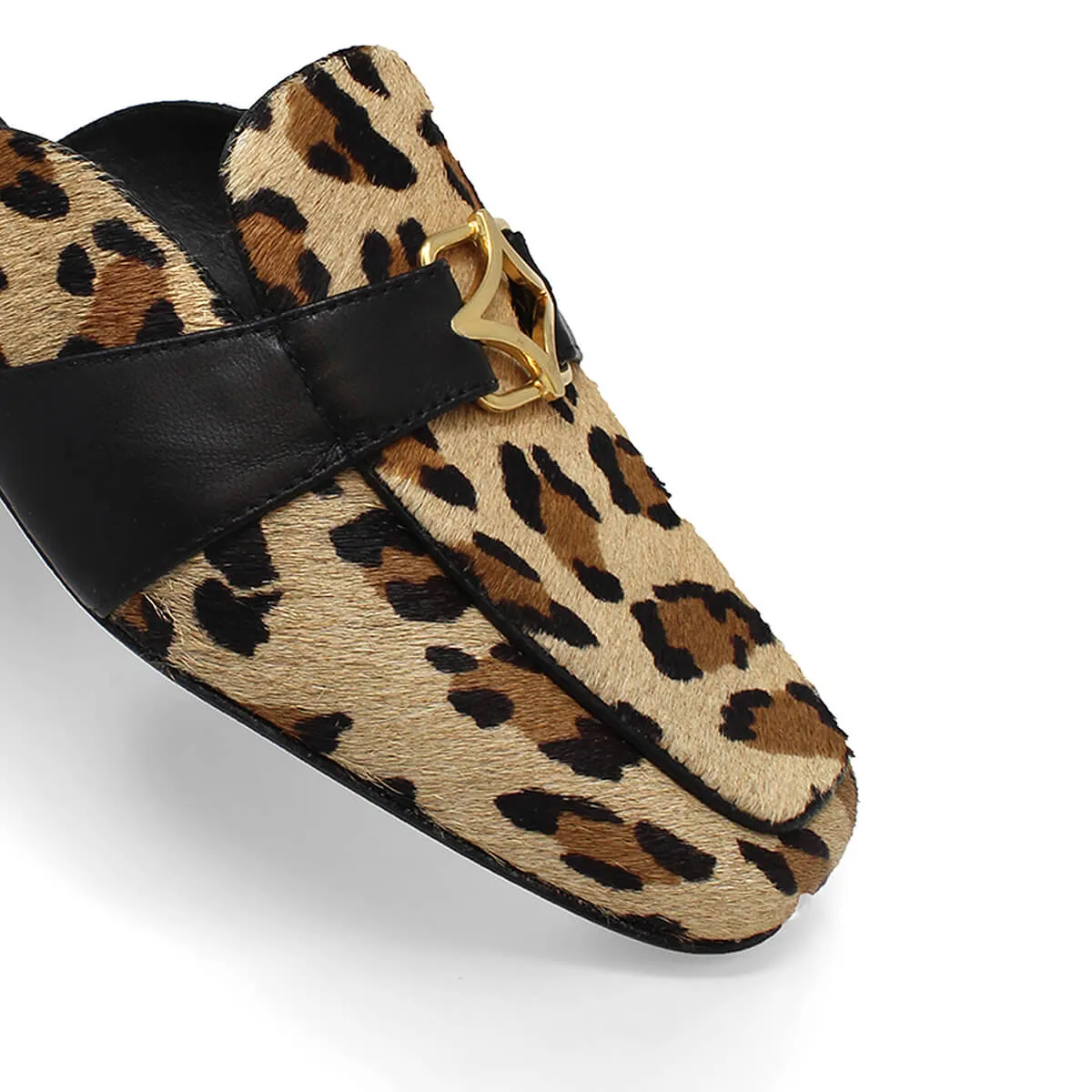 SAMMY - Beige Print Regina Romero Zapato Flat Mule de Piso Para Dama en Piel