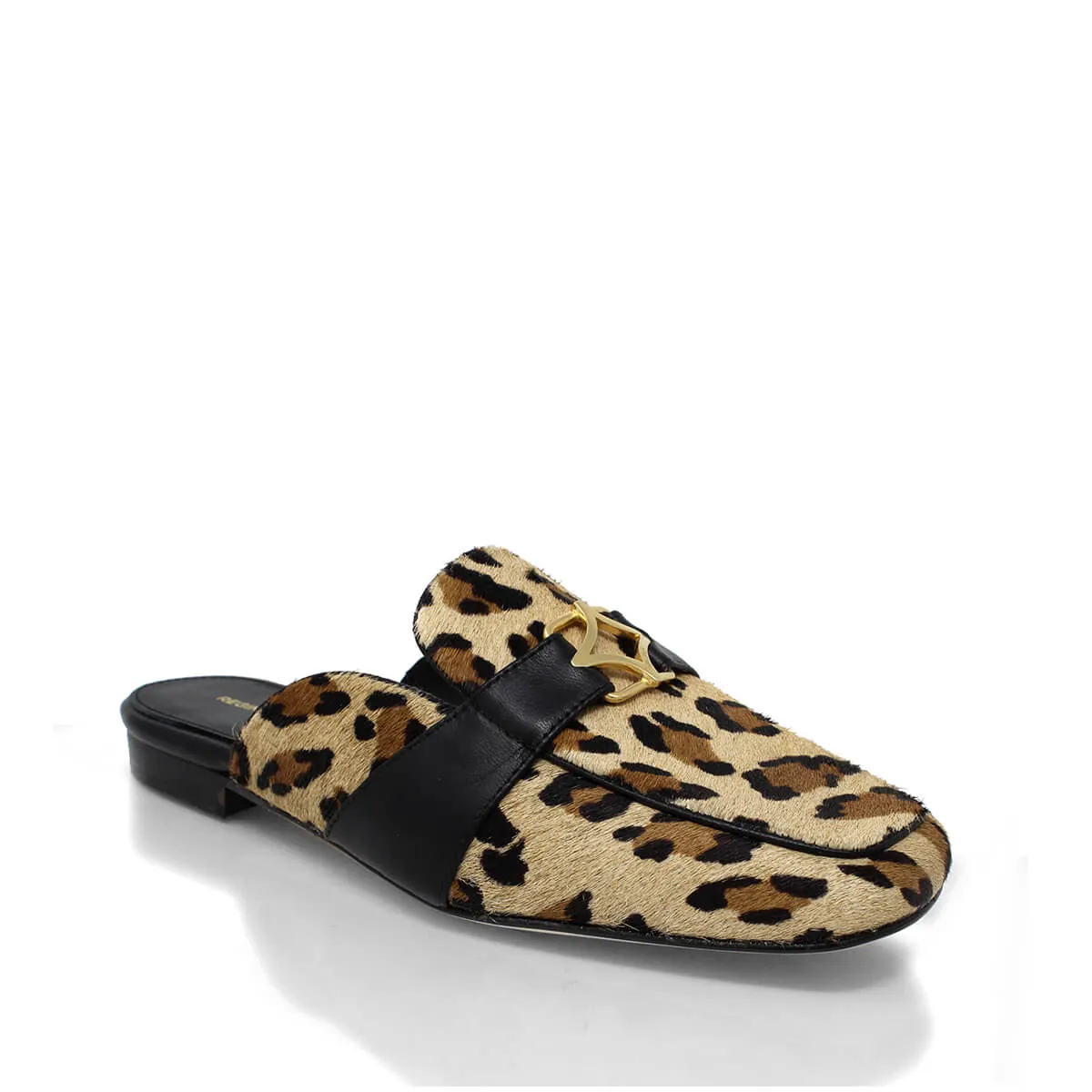 SAMMY - Beige Print Regina Romero Zapato Flat Mule de Piso Para Dama en Piel