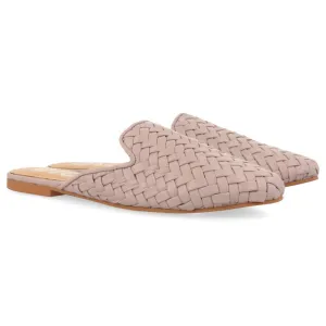 Soft lilac braided mules