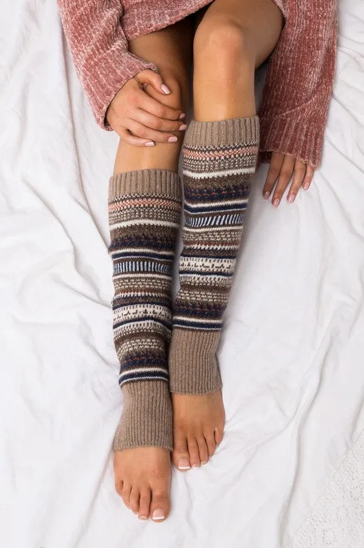 Soft Spun Acrylic Fair Isle Leg Warmers