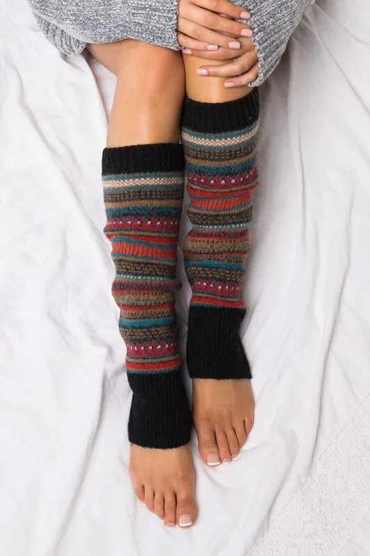 Soft Spun Acrylic Fair Isle Leg Warmers