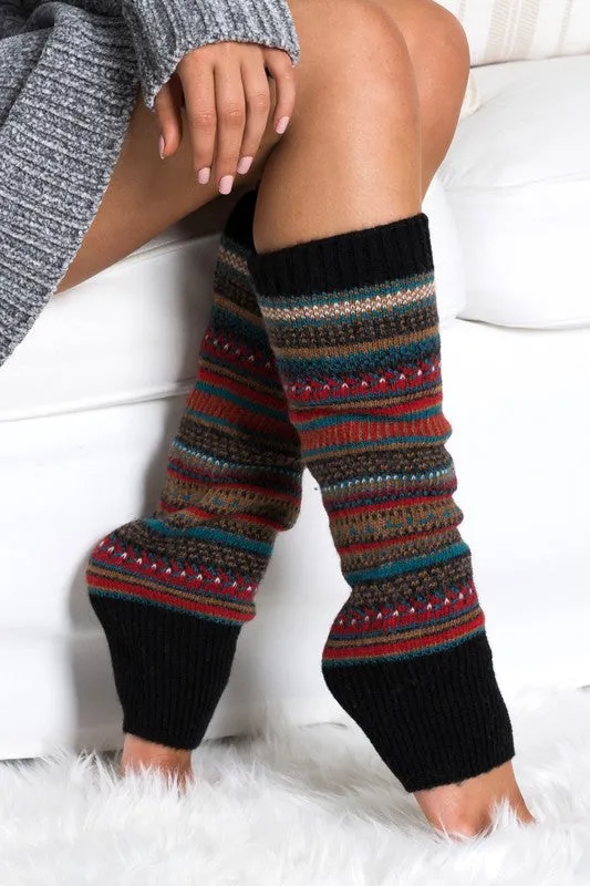 Soft Spun Acrylic Fair Isle Leg Warmers