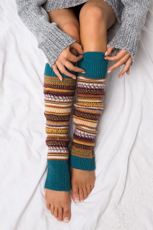 Soft Spun Acrylic Fair Isle Leg Warmers