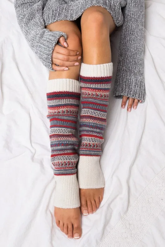 Soft Spun Acrylic Fair Isle Leg Warmers