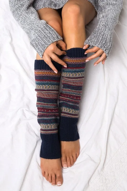 Soft Spun Acrylic Fair Isle Leg Warmers