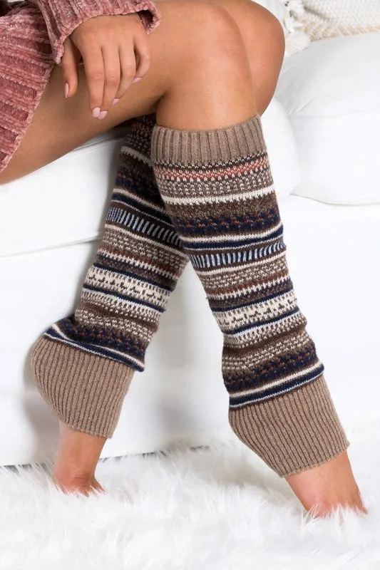 Soft Spun Acrylic Fair Isle Leg Warmers
