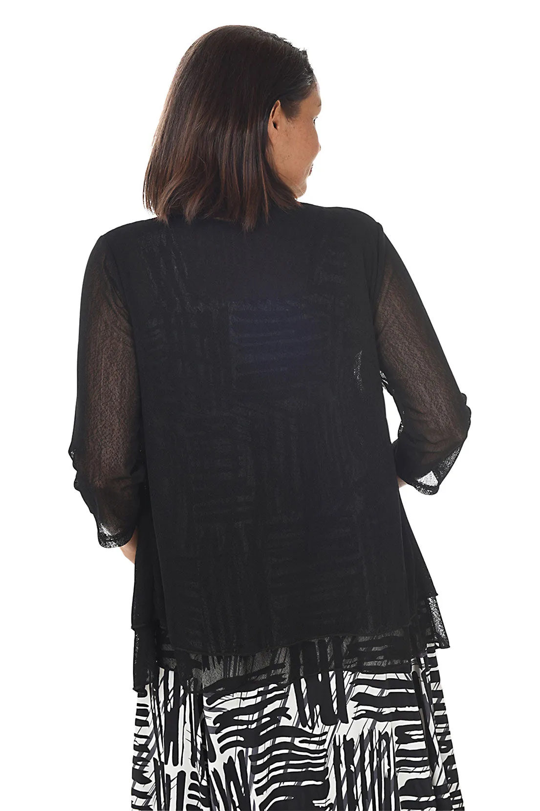 Solid Mesh Layered Cardigan
