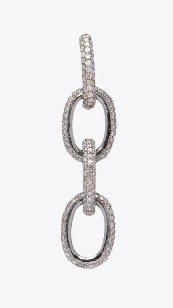Sterling Silver Oxidized Chain Link Earrings