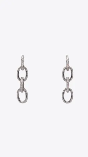Sterling Silver Oxidized Chain Link Earrings