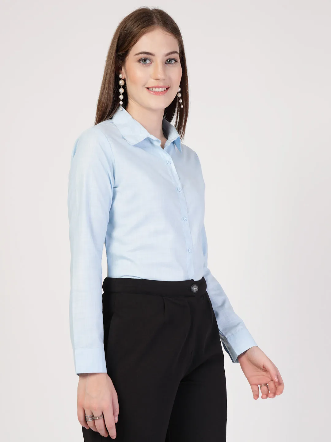 Style Quotient Women Blue Formal Shirt