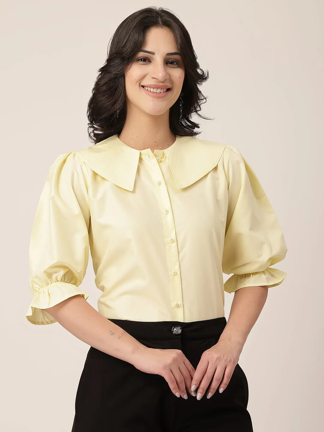 Style Quotient Women Yellow Shirt Style Top